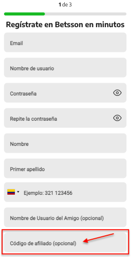 código de afiliado betsson