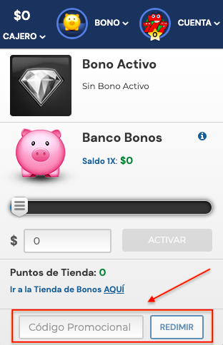 código promocional rushbet